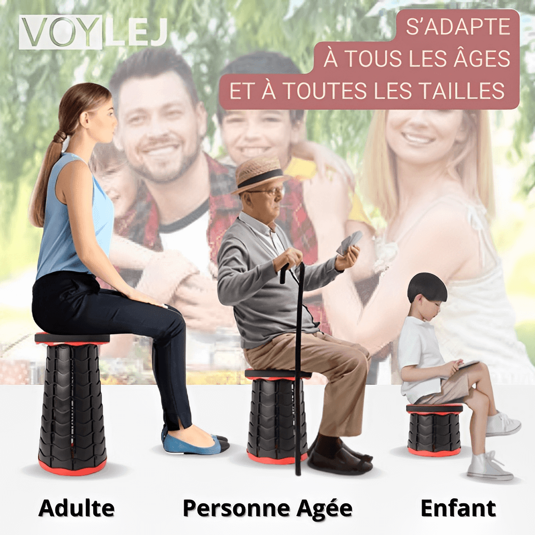 tabouret pliant portable camping peche randonnée maison enfant adulte nomadtab voylej pour tous les ages