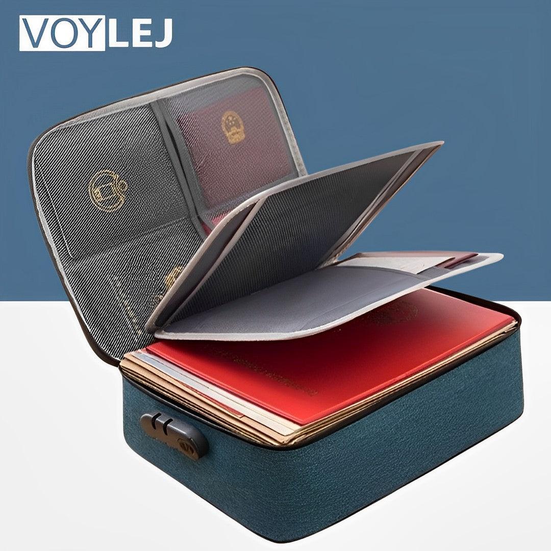 range document porte document voyage Mallette Sacoche Valise Porte Documents pour voyage serrure à code élégant et pratique couleur marine